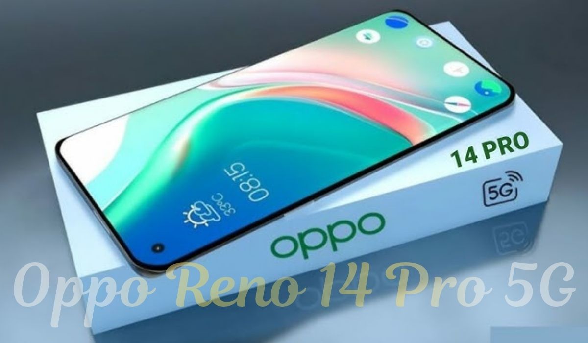 Oppo Reno 14 Pro 5G smartphone showing curved AMOLED display and camera design.